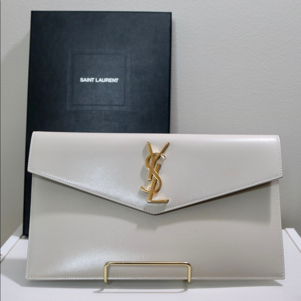 YSL Uptown Leather Clutch